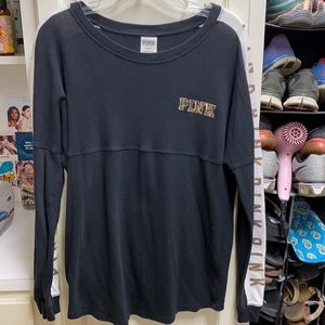 VS Pink along Sleeve Sequin Top